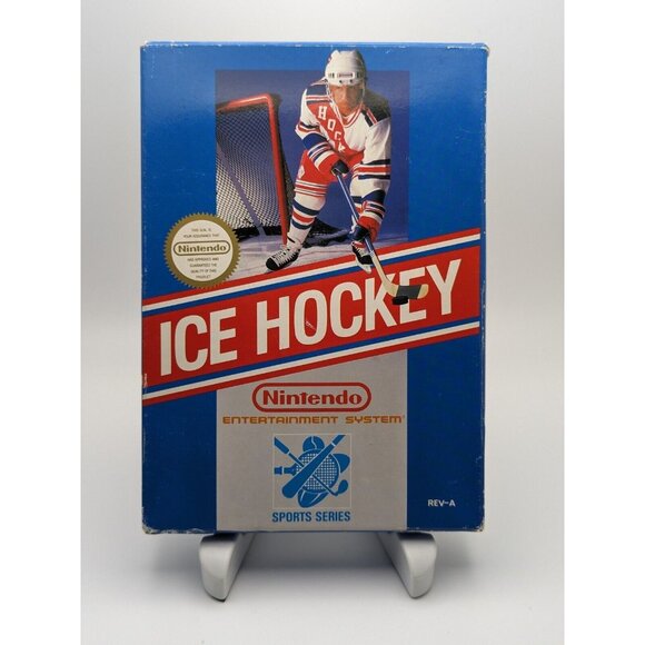 Ice Hockey (Nintendo NES, 1988) CIB w/ Box, Game, Manual & Sleeve ~ Tested Works - Picture 1 of 12